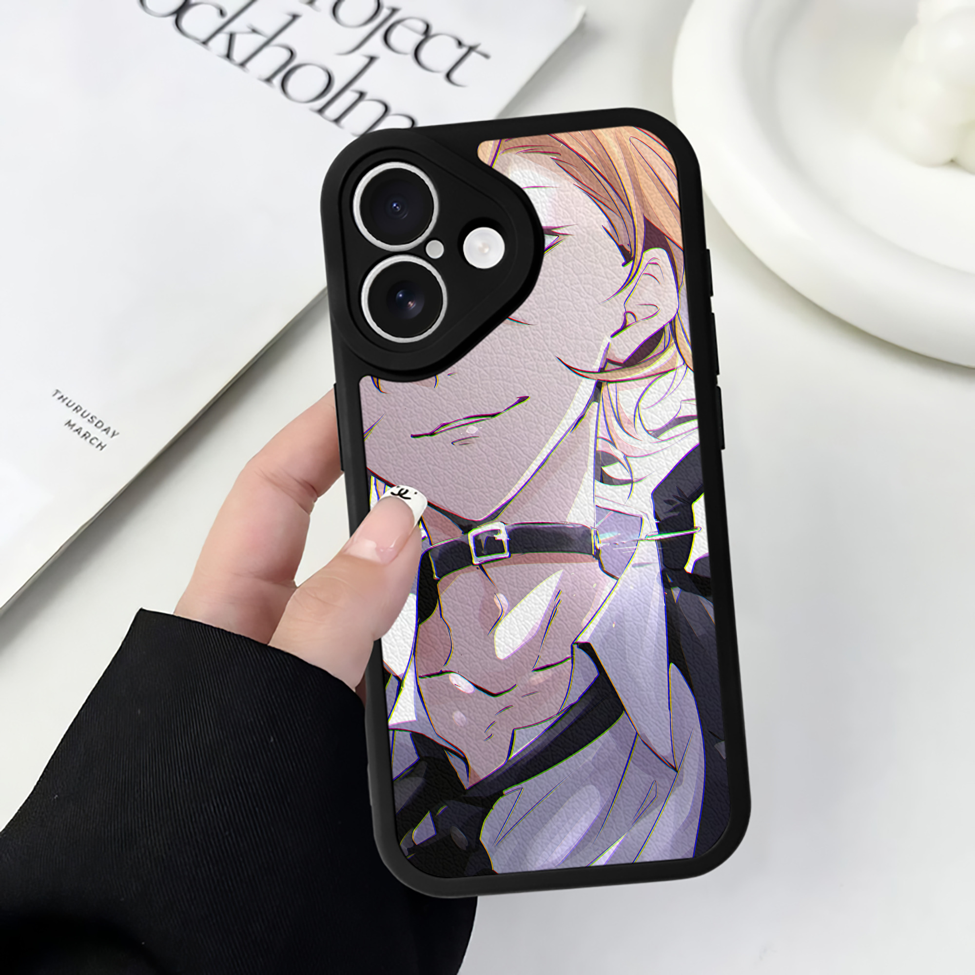 （画像用） 文豪ストレイドッグス Bungo Stray Dogs 【iPhone 16シリーズ対応】シリコンスマホケース（レザー調） 材質：シリコン